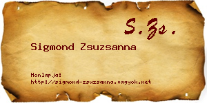 Sigmond Zsuzsanna névjegykártya
